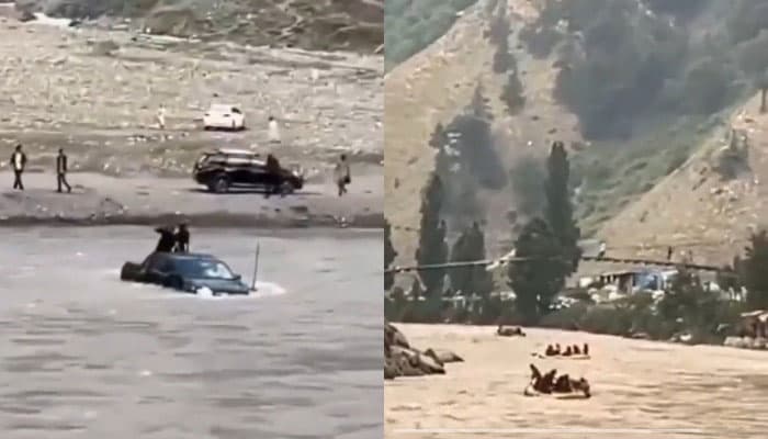 ناران: دریا میں ویڈیو بنانے کی کوشش سیاحوں کو مہنگی پڑگئی، گاڑی بہہ گئی