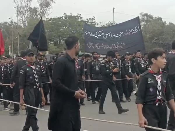 کراچی میں چپ تعزیہ کا مرکزی جلوس ، سیکیورٹی ہائی الرٹ