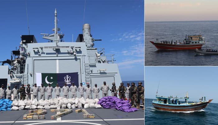 پاک بحریہ کی بحیرہ عرب میں کارروائیاں، کروڑوں ڈالر مالیت کی منشیات برآمد